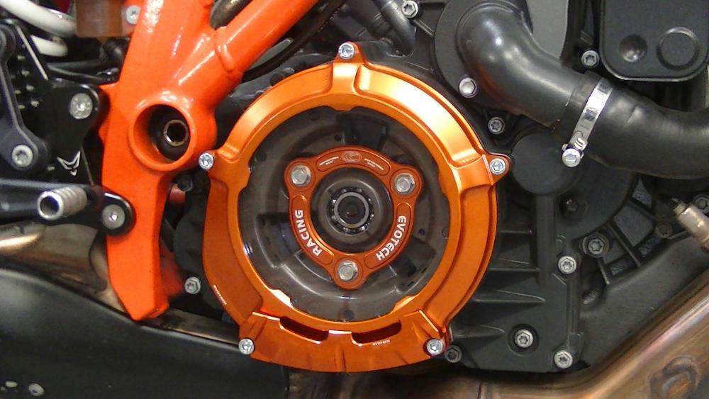 Schutz für Kupplungsdeckel LC8 KTM Motor - ORANGE - EVOTECH S.R.L