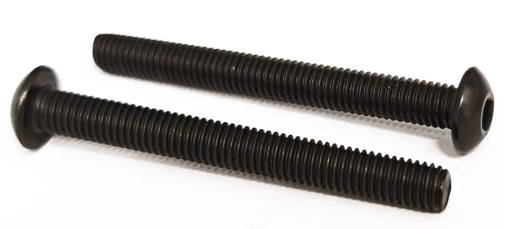 M5 x 45 mm Edelstahlschrauben mit Linsenkopf schwarz (1 Paar)